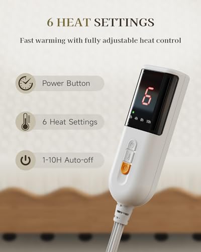 Heated Mattress Pad Queen Size with Dual Control & Timer