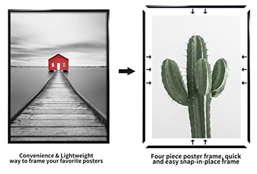 22.375 x 34 Black Poster Frame 3-Pack | Vertical & Horizontal Wall Mount