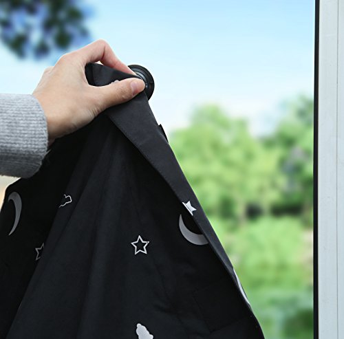 Portable Blackout Curtain Shade with Suction Cups - 50" x 78", Moon & Stars