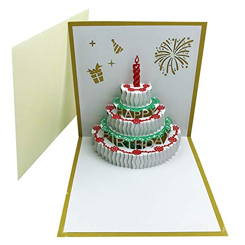 3D Pop Up Birthday Card with LED Light & Music - 5.9"