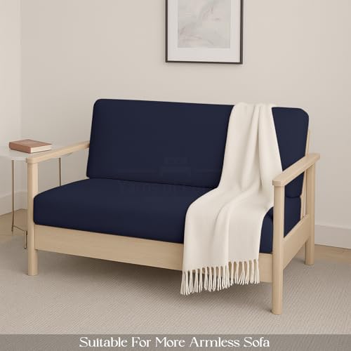 Full Size Futon Cover - 100% Egyptian Cotton, Navy Blue Slipcover