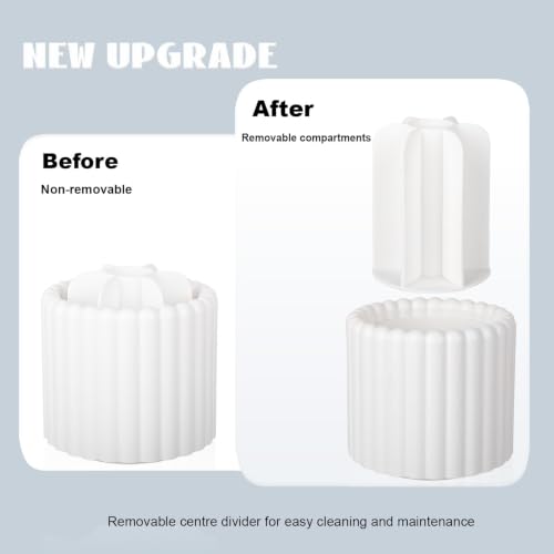 Anyoifax White Rotating Makeup Brush Holder Organizer with Removable Dividers - Small