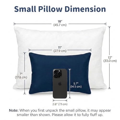 Small Travel Pillow, 11x7 Inch Mini Nap Pillow for Car, Airplane and Camping