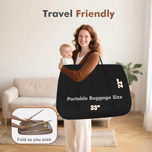 3-in-1 Portable Bedside Bassinet for Newborn with Storage & Wheels - Khaki