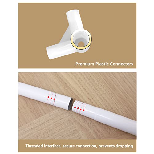 Twin Size Metal Canopy Bed Frame Posts - Four Corner Bracket Set, White