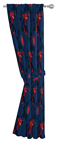 Spiderman Decorative Window Curtains 4-Piece Set with Tiebacks 63-Inch