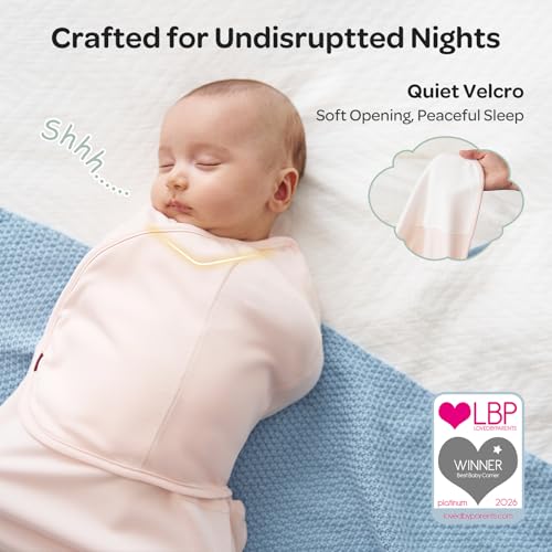 Momcozy Newborn Swaddle Sleep Sack (0-3 Months) - Quiet Fastener, 2-Pack