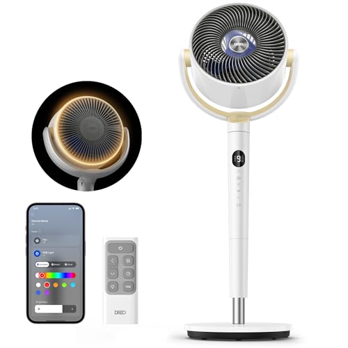 Smart Pedestal Fan for Bedroom with RGB Light and Voice Control