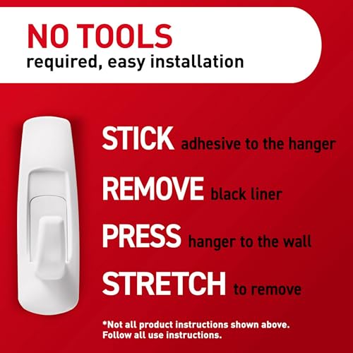 Command Large Utility Hooks, 7 Hooks & 12 Adhesive Strips, Holds 5 lbs