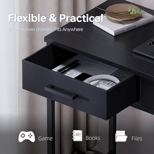32-Inch Small Computer Desk with 2 Drawers - Compact Home Office Desk