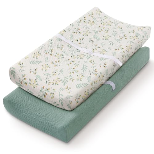 Muslin Changing Pad Cover 2-Pack Ultra Soft Breathable Cotton