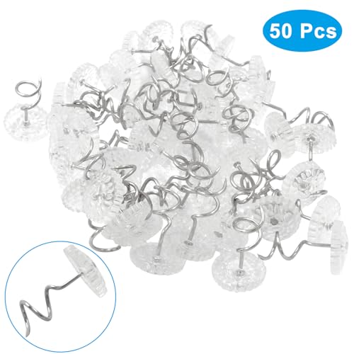 50 Pcs Clear Head Twist Pins for Upholstery, Slipcovers, and Bedskirts