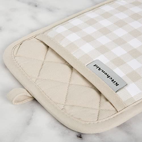 Gingham Pot Holder Set - 2-Pack Heat-Resistant Cotton, 7" x 10"