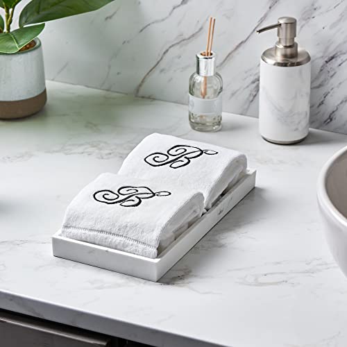 Personalized Initial Fingertip Towels - 11x18 Monogrammed Cotton Set of 2
