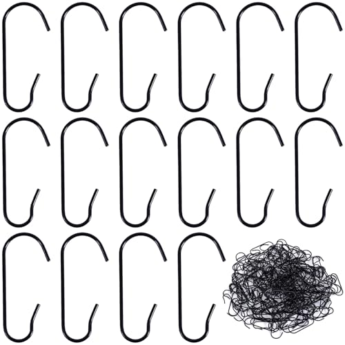 100-Pack Black Christmas Ornament Hooks, Metal Wire C-Shaped Hangers