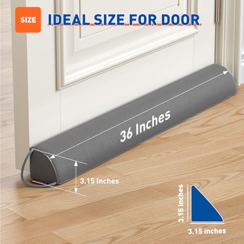 Weighted Door Draft Stopper 36 Inch - Under Door Noise & Draft Blocker