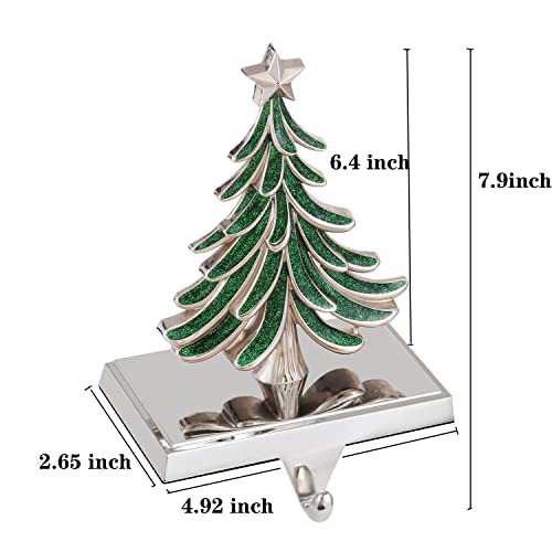 Houdezhu Tree 2 Pack Christmas Stocking Holders for Mantel – Weighted Metal Hooks