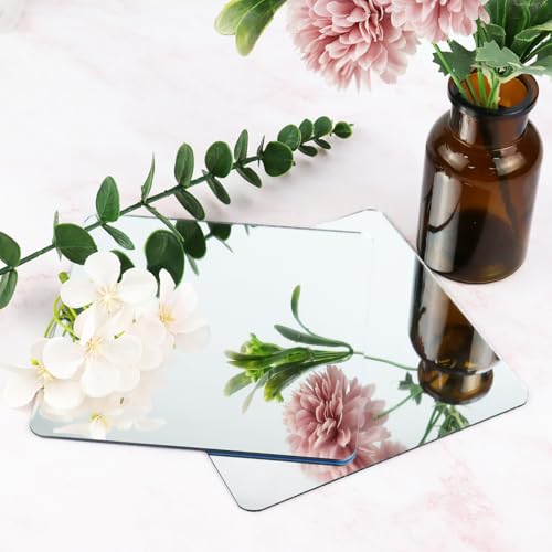 2-Pack Self-Adhesive Acrylic Mirror Tiles, 6x6 Inch Shatterproof Wall Decor