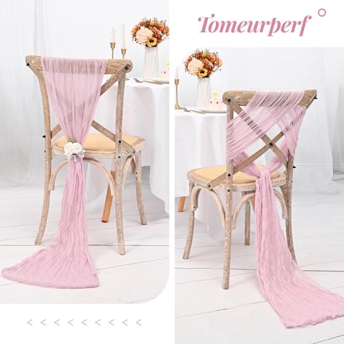 Light Pink 10 Pack Cheesecloth Table Runner 20x120in - Rustic Boho 10ft Party Wedding Décor