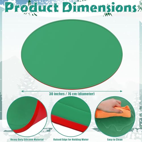 30-Inch Silicone Christmas Tree Mat - Reversible Waterproof Floor Protector