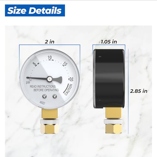 Pressure Canner Steam Gauge Replacement 0-20 PSI for Pressure Cookers