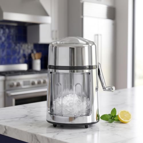 Verahaus Manual Ice Crusher with Rust-Resistant Zinc Alloy & Adjustable Coarse/Fine Crushed Ice