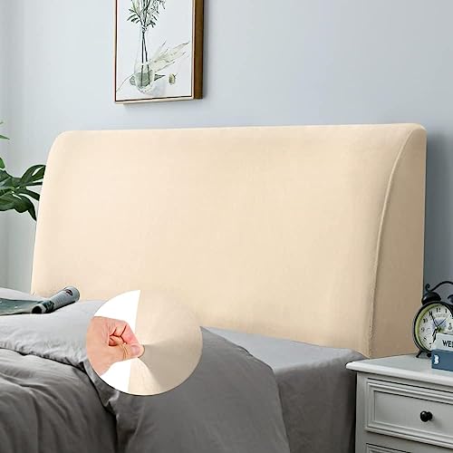 Stretchy Velvet Headboard Cover for Queen Bed - Dustproof & Durable