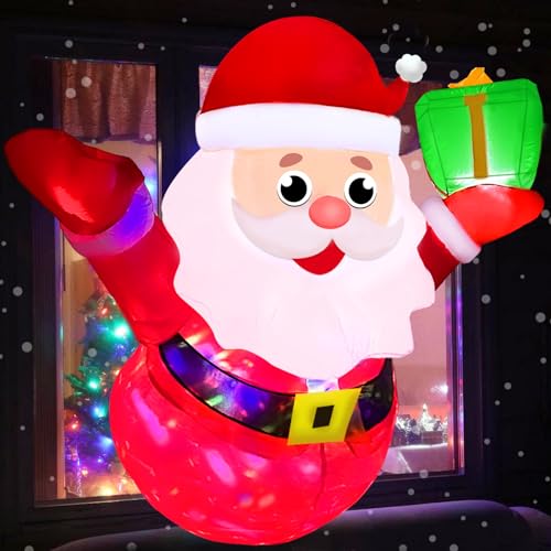 4ft Christmas Inflatable Santa Claus with LED Lights – Outdoor Window Breakout Decor