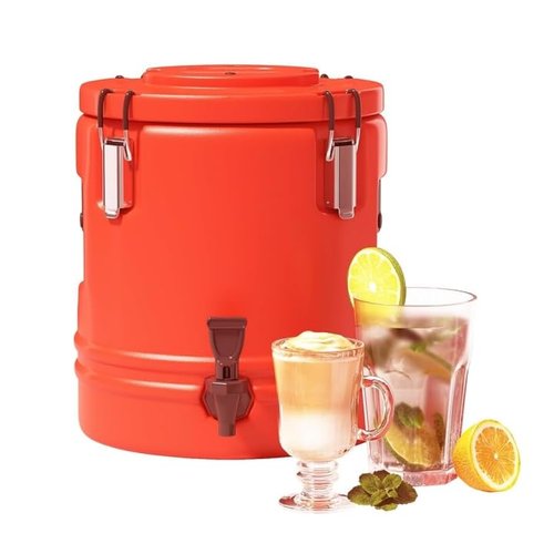 5.3 Gallon Insulated Beverage Dispenser, Thermal Cold & Hot Drink Dispenser with 304 Stainless Steel Interior, Portable for Camping Party Sports with Handles