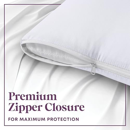 100% Cotton European Pillow Protectors - 26x26 Square Case - 4 Pack