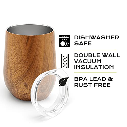 BALIBETOV 12 oz Yerba Mate Set with Ash Wood Cup, Lid, 2 Bombillas & Brush
