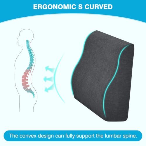 Dual Layer Lumbar Support Pillow for Recliner - Gel Memory Foam