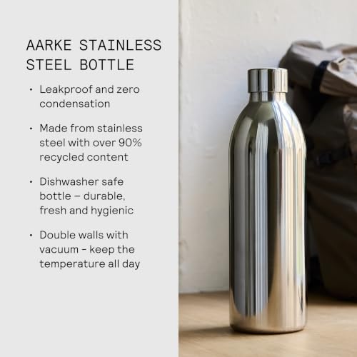 Aarke Carbonator 3 Travel Bottle 34oz Stainless Steel BPA-Free, Compatible with Carbonator 3