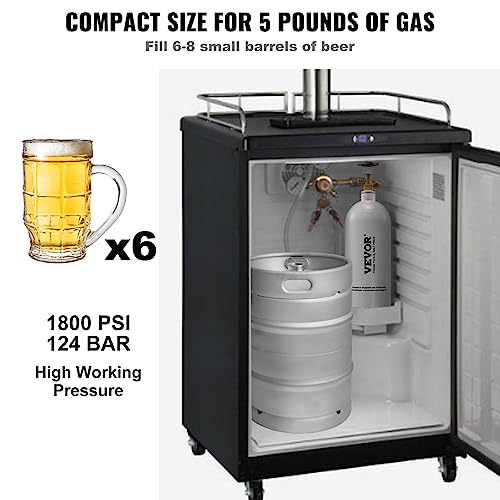 5 lbs Aluminum CO2 Tank with CGA320 Valve & Adjustable Pressure