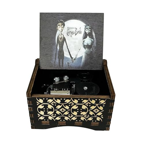 Engraved Wooden Wind-Up Music Box, Vintage Style Musical Keepsake