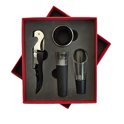 Tyenaza Red Wine Opener Set Stainless Steel Corkscrew Kit for Home Bar & Gifts