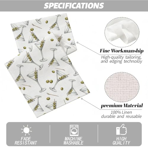 SDGKPBPTR Martini and Olive Table Runner - Cocktail Decor for Parties & Holidays