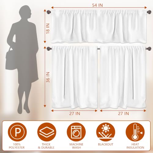 Fall Kitchen Curtains Set - 3 Piece Tiers & Valances for Home