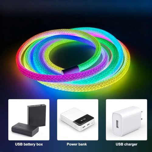 Cofiveevo 16.4FT Waterproof RGB LED Rope Lights with Music Sync, DIY Outdoor & Bedroom Decoration