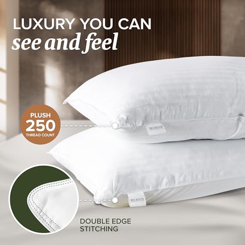 King Size Cotton Pillow Protectors - Zippered Breathable Cover, 2 Pack