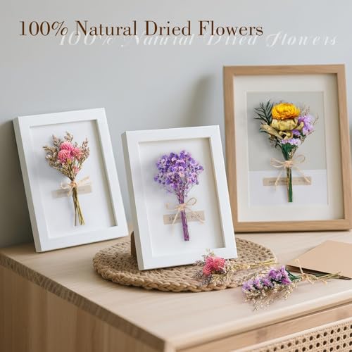 Mini Dried Flowers Bouquet Set - Natural Wildflowers for Vases & DIY Crafts