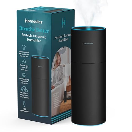 Portable Cool Mist Humidifier with Color-Changing Light