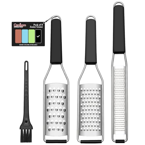3-Piece Stainless Steel Kitchen Grater and Lemon Zester Set