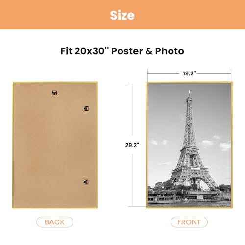 Upsimples 20x30 Poster Frame - Gold, Easy Slide-In Assembly, 3 Pack