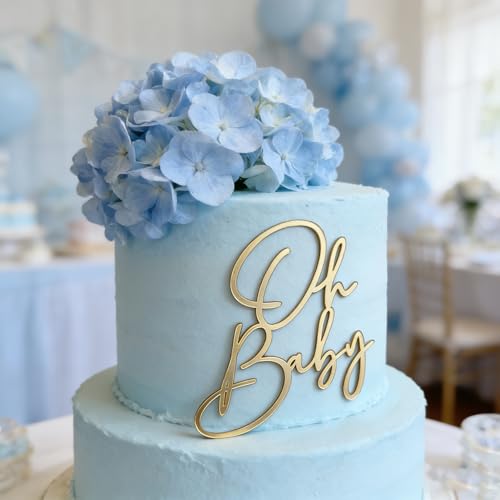 Oh Baby Acrylic Cake Topper for Baby Shower and Gender Reveal Party