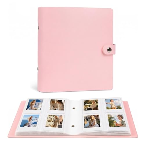 320 Pocket Photo Album for 2x3 Instant Film, PU Leather, Pink