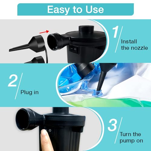 Portable Electric Air Pump for Inflatables - Quick-Fill AC/DC Mattress Pump
