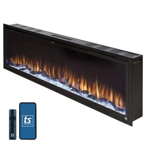 60-Inch Recessed Smart Electric Fireplace with WiFi and Heater
