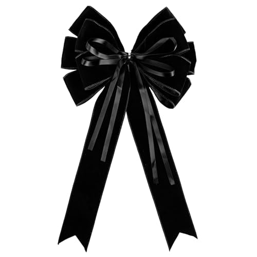 Vickasi Black Velvet Christmas Wreath Bow - Large Holiday Door Decoration