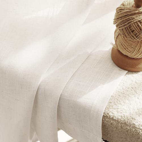 Light Filtering Linen Curtains Set of 2 Panels 92 Inch